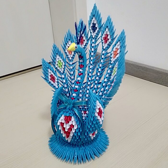 孔雀三角插手工折纸材料包创意益智立体diy礼物制