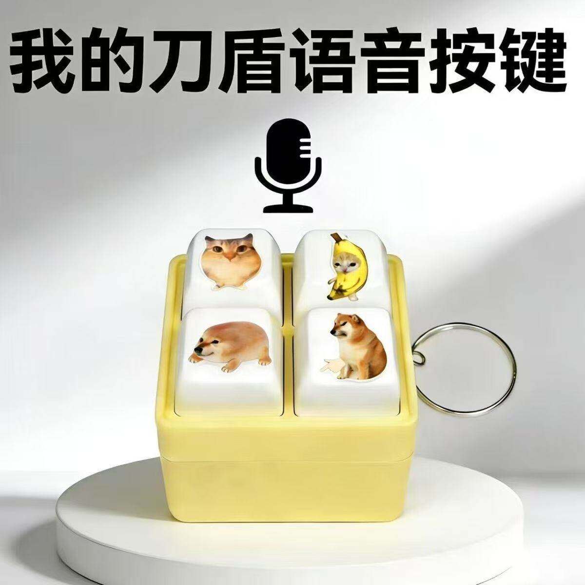 我的刀盾可发声新款比比拉不咕咕嘎嘎歪比巴卜语音发声钥匙扣按键