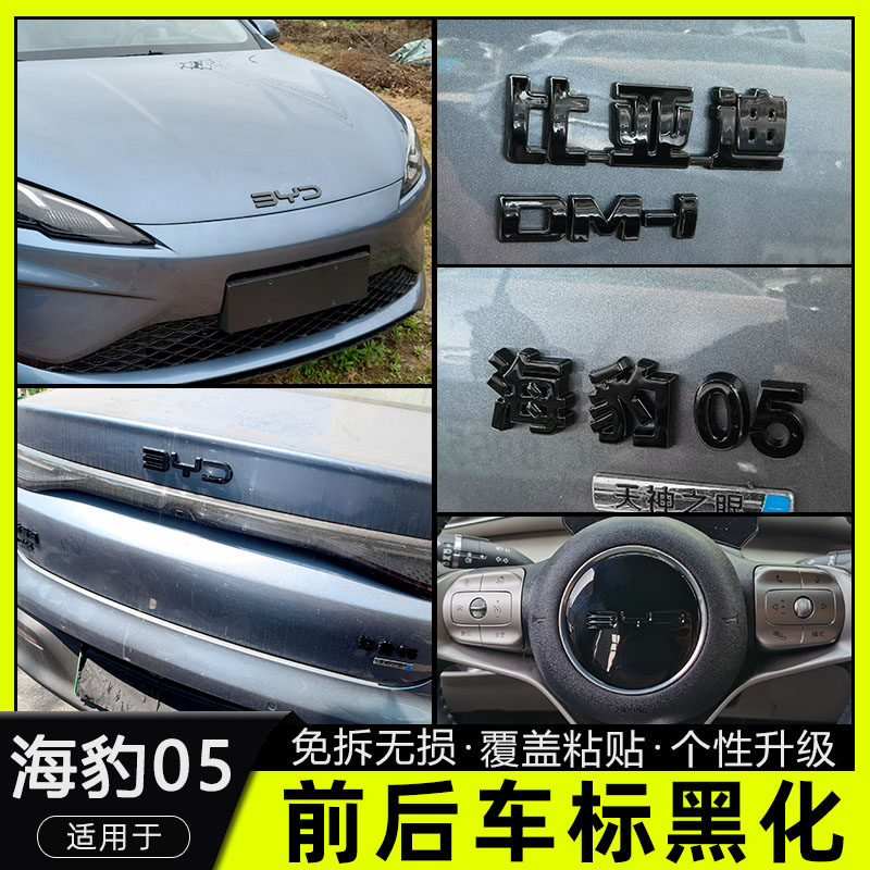 比亚迪海豹05dmi前后字母黑化标