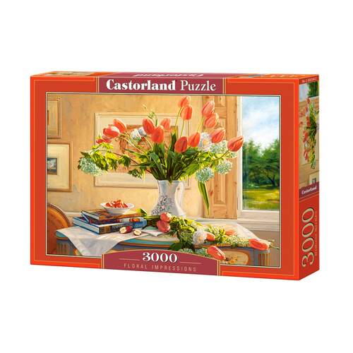 茶杯进口夏季花卉拼图castorland