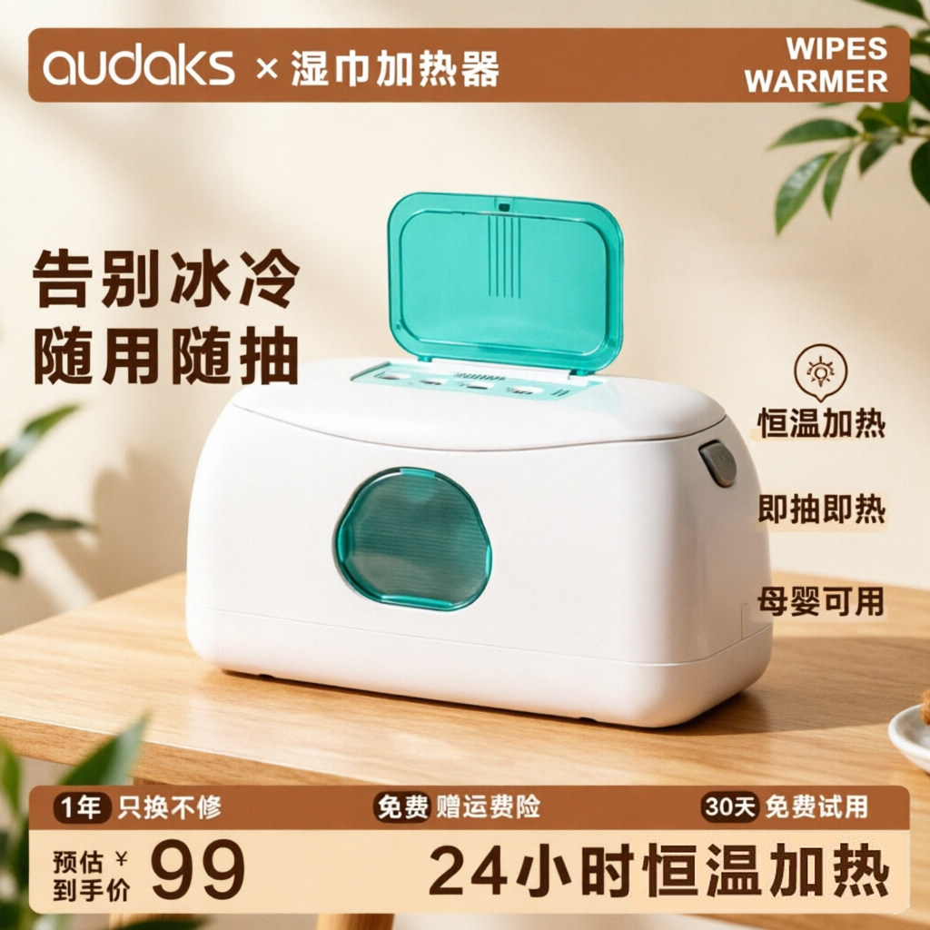 AUDAKSUSB充电婴儿湿巾加热器
