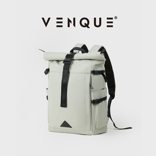 官方正品VENQUE范克户外旅行双肩包男卷边背包女大容量通勤电脑包