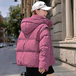 欧货羽绒服女短款2023年冬季新款时尚连帽加厚宽松小个子外套