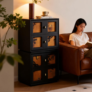 实木中古香云纱斗柜模块组合柜客厅复古卡门柜新中式电视柜床头柜