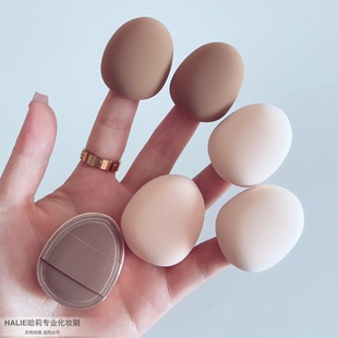 超软!迷你奶皮棉花糖粉扑小号腮红粉扑美妆蛋干湿两用盒装