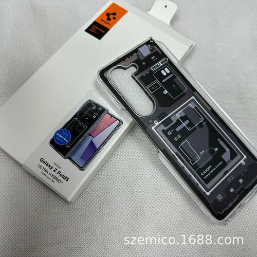 适用于三星Zfold5科技手机壳spigen同款Zflip5电路板透明壳zfold4