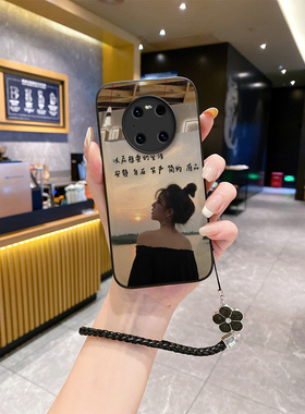 适用华为mate40手机壳met30pro新款mαte挂绳mare小众meto40mae30美特meite40e男maye40女mater高级感meat