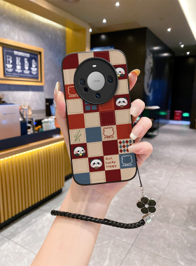 适用华为mate60pro手机壳2024皮纹格子met40新款mαte mare meto20mae30美特meite50e男ma女mater meat maye