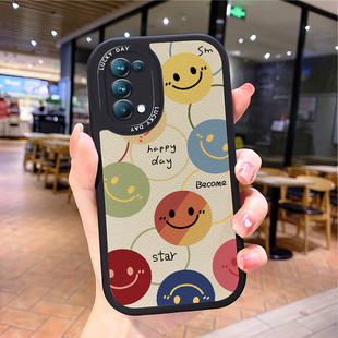 笑脸小羊皮适用opporeno6手机壳opρoreno5pro新款0pporeno4opp0ren02女opreno3reon5k opop poop oppi oppe