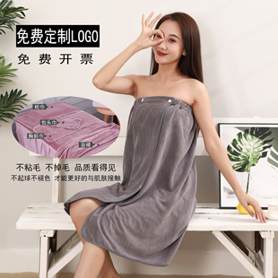 抹胸可定制浴裙美容院浴巾裹胸睡裙汗蒸服桑拿大浴衣女款浴袍