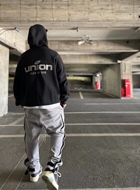 过验FOG ESSENTIALS UNION周年限定联名高街宽松男女印花连帽卫衣