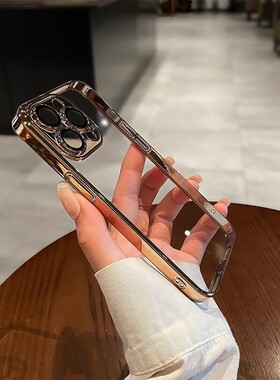 ins网红高级感适用小米15/13手机壳14/12sUltra银色11Pro电镀10s透明红米K70男Note13女款K60软K50硅胶K40/30