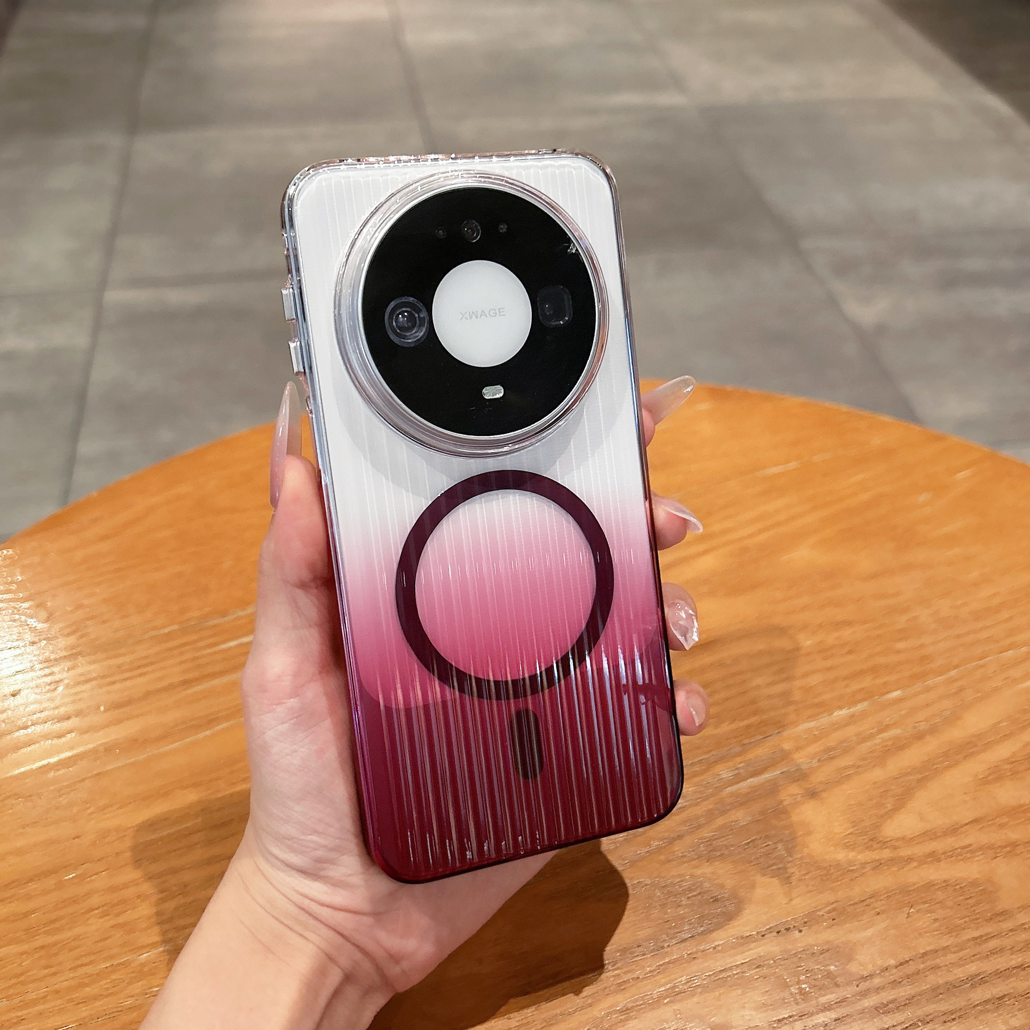 【ins极简酒红色】适用华为Mate90ProMax手机壳渐变色瓦楞PC硬壳Mate80全包防摔70Air高级感磁吸60男女款日韩