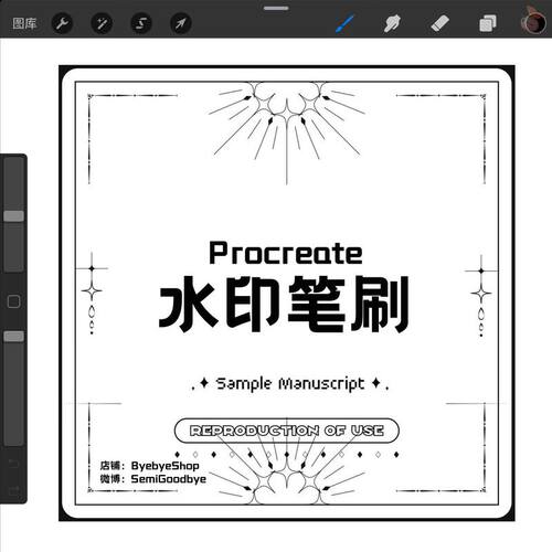 【1.0】Procreate水印笔刷 png水印框 ByebyeShop小靳的水印