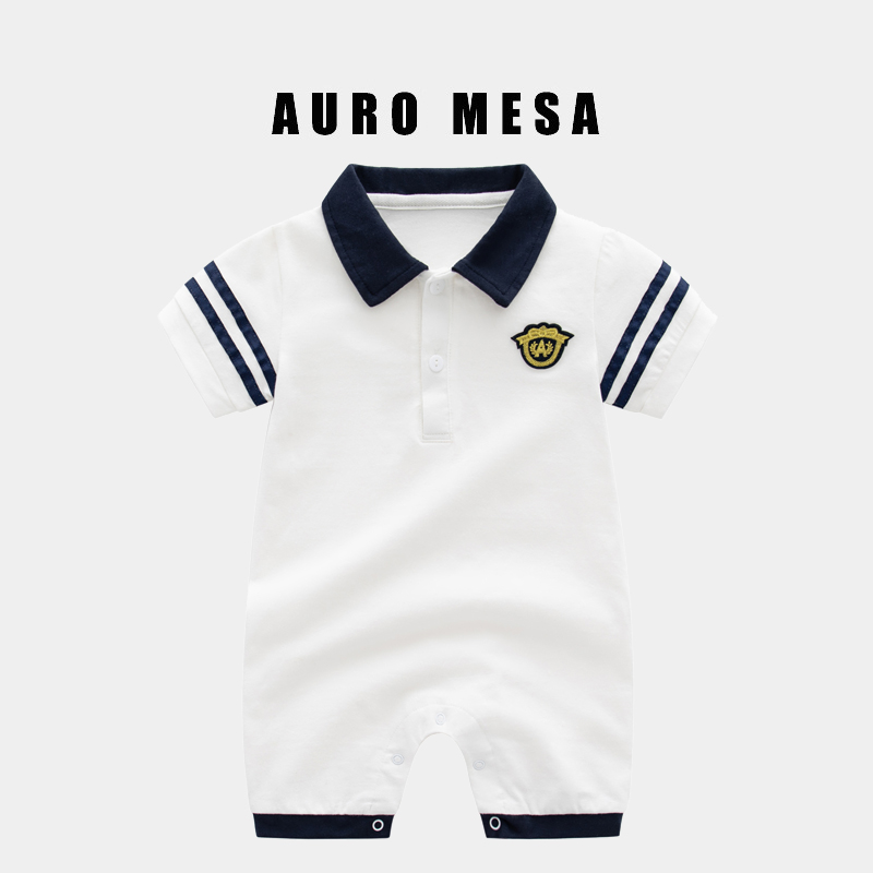 AuroMesa套头哈衣夏季polo领