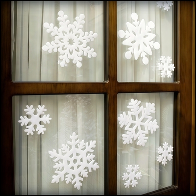 雪花片圣诞节泡沫棉橱窗玻璃窗