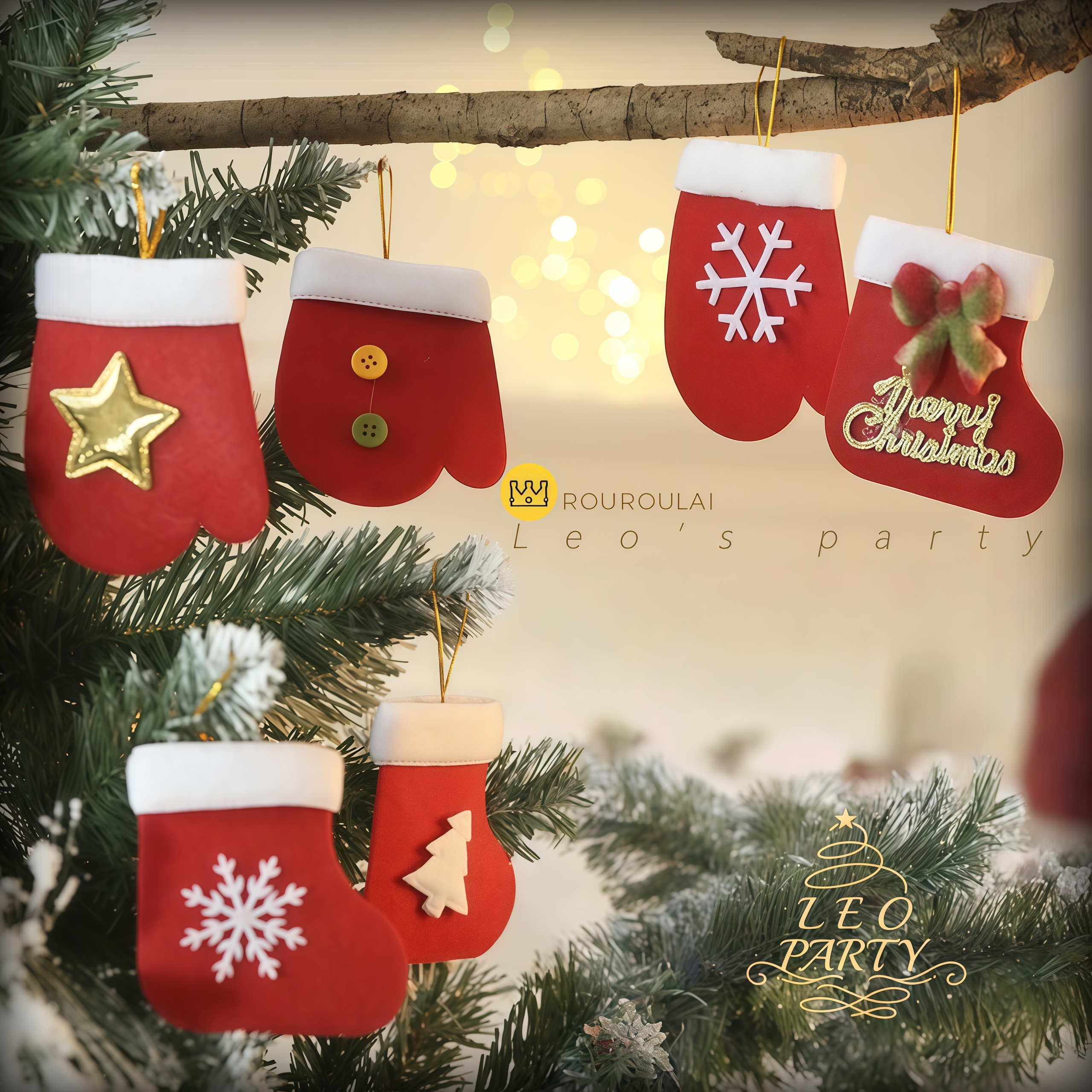 小袜手套圣诞节挂件元素挂饰