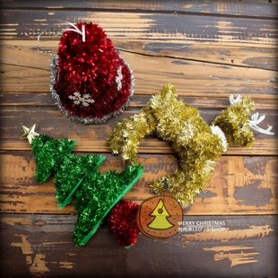 圣诞节泡丝装 饰 饰摆件挂饰耶诞节派对气氛场景店铺商城美陈布置装