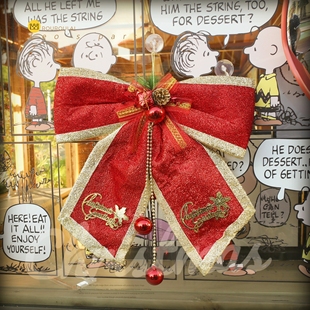 大蝴蝶结圣诞节装 饰新年气氛背景墙挂件挂饰橱窗耶诞商场美陈布置