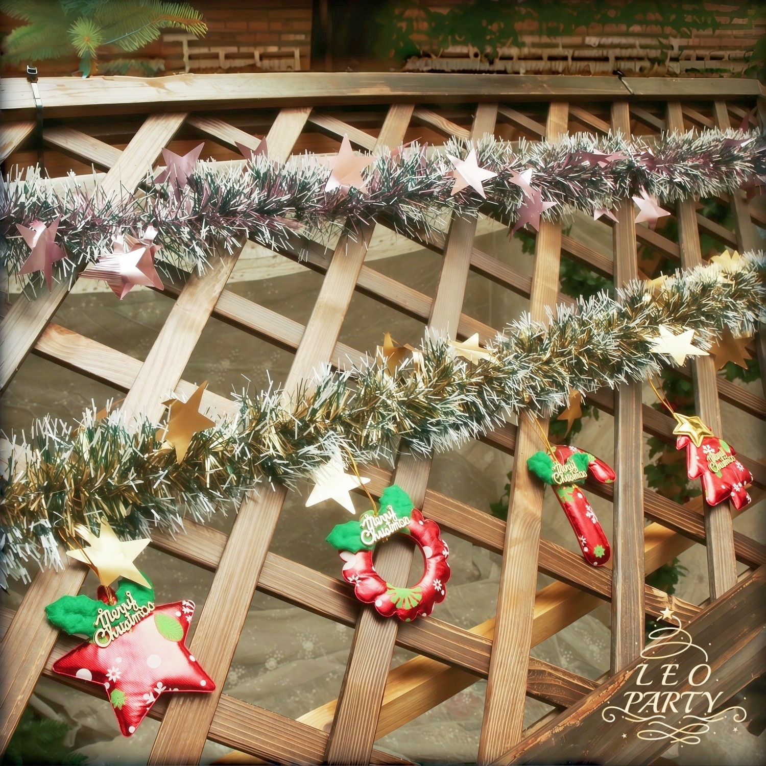 B圣诞节毛条装饰树彩条彩带耶诞橱窗耶诞西餐咖啡厅面包店铺粉色,节庆用品/礼品,圣诞装饰品,淘宝优惠券,粉丝福利购,淘宝优惠卷