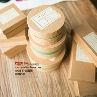 复古牛皮纸盒 礼品盒 小礼物盒 圆形 方形 长方形大中小三件套