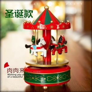 圣诞节旋转木马音乐盒八音盒生日礼物情人节儿童节摆件耶诞节