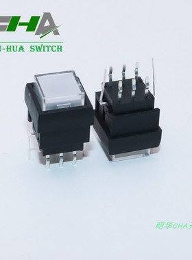 PB6132AFL-4昭华复位/自锁 方形带LED灯轻触开关按钮开关6脚发光