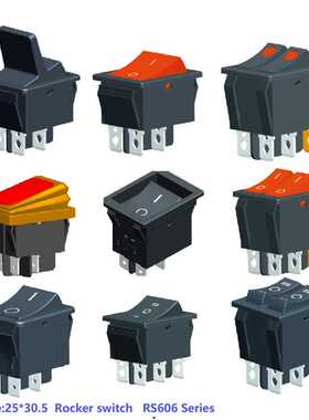 焊机 大功率船型 翘板电源开关 JD03-A1 250V 30A 25A 4脚带红灯