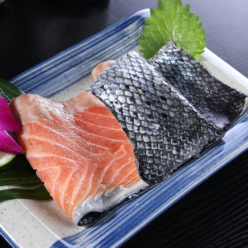 4斤挪威新鲜三文鱼皮可做椒盐鱼 皮香煎 烧烤 可风干做宠物粮食