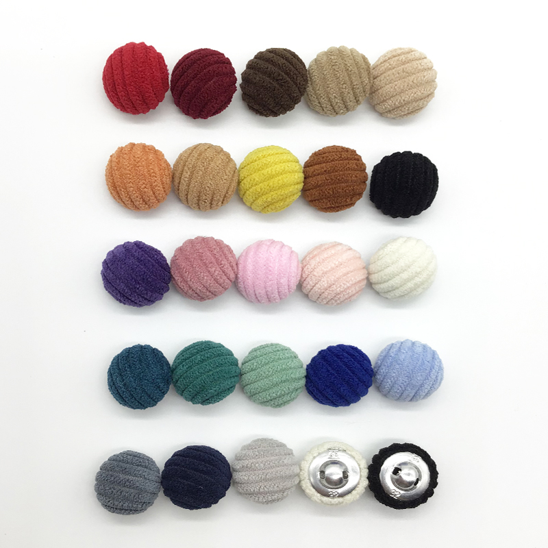 蘑菇纽扣包布扣8条粗灯芯绒