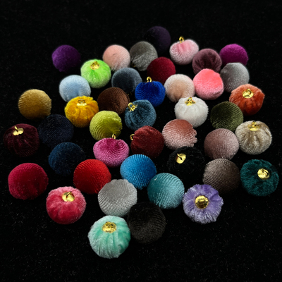 球形圆球吊坠韩国金丝绒包布纽扣