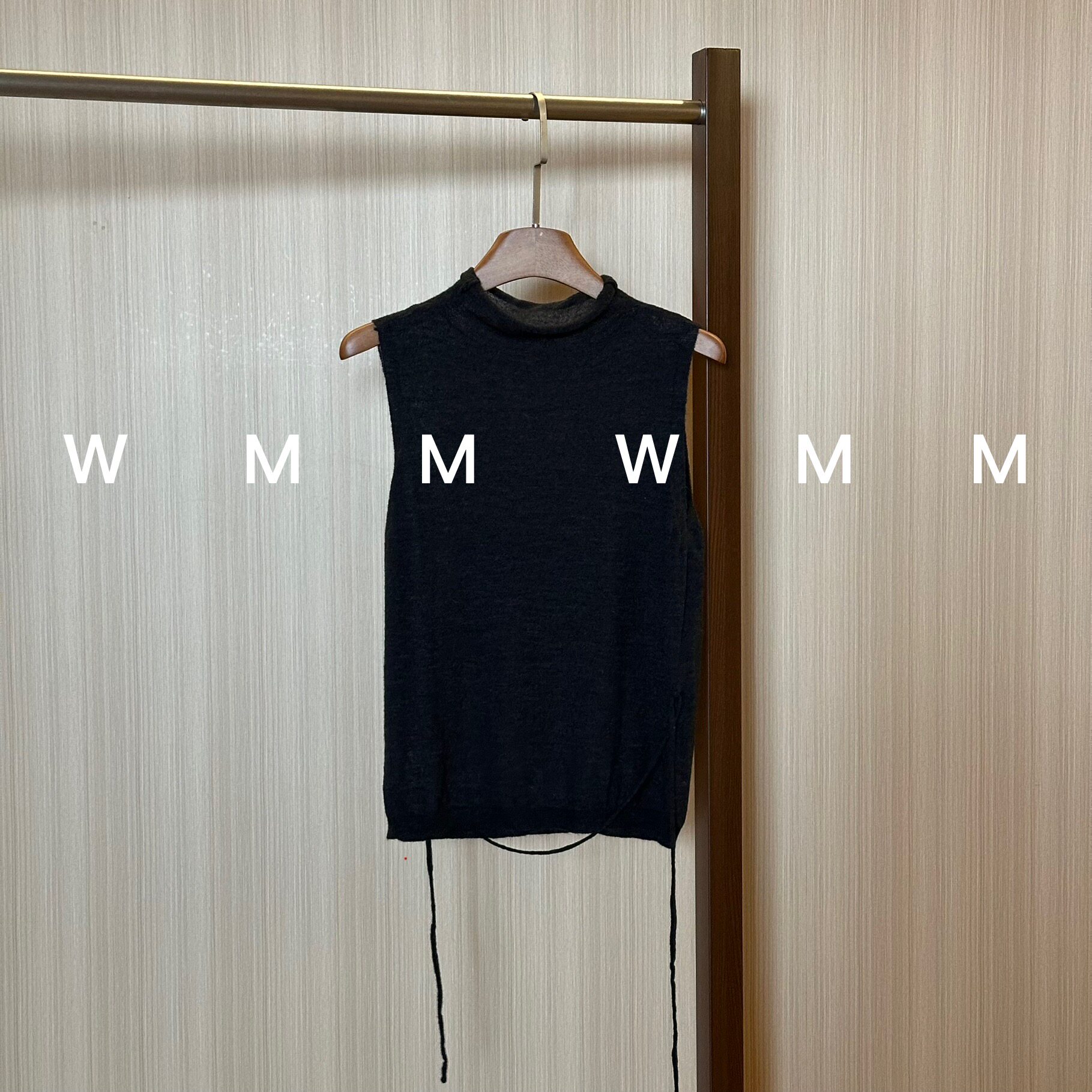 WMM知性黑灰半高领无袖羊毛背心女新款休闲百搭时尚舒适显瘦简约