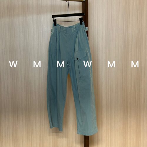 WMM尾鼠草绿阔腿工装裤女新款休闲百搭韩时尚舒适显瘦长裤多口袋