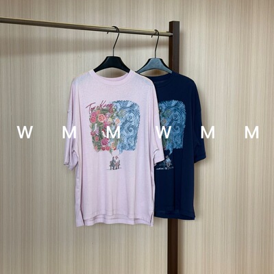 WMM趣味印花宽松慵懒短袖T恤女四季百搭时尚显瘦休闲舒适韩上衣