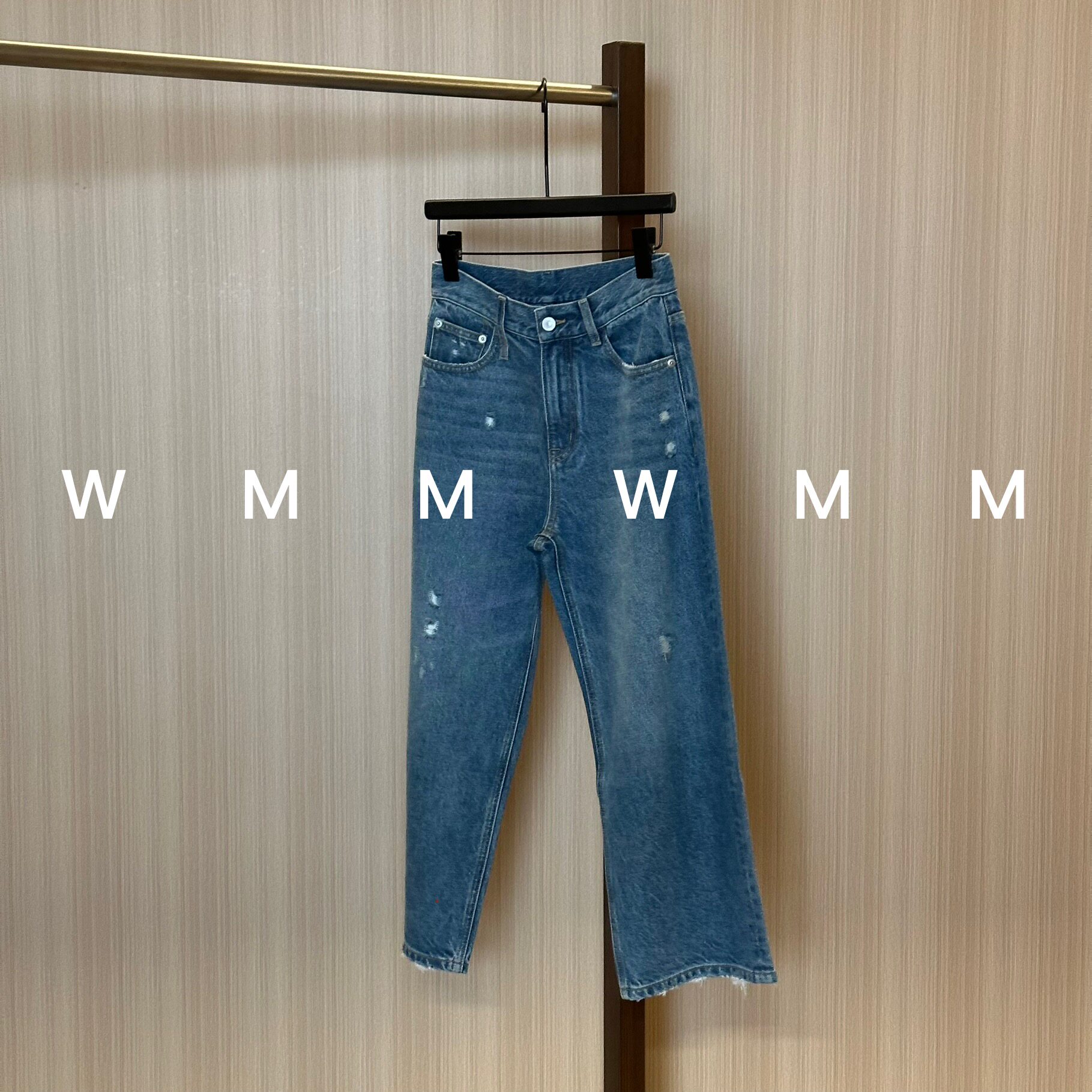 WMM0630复古水洗直筒九分牛仔裤女新款休闲百搭时尚气质显瘦裤子
