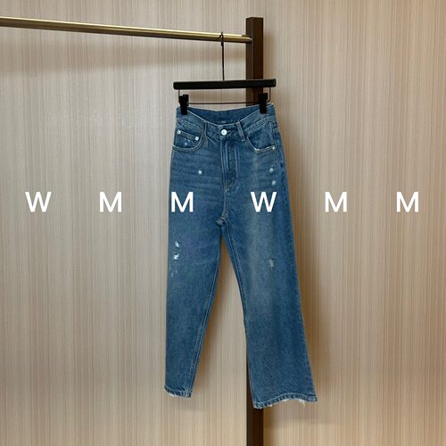 WMM0630复古水洗直筒九分牛仔裤女新款休闲百搭时尚气质显瘦裤子
