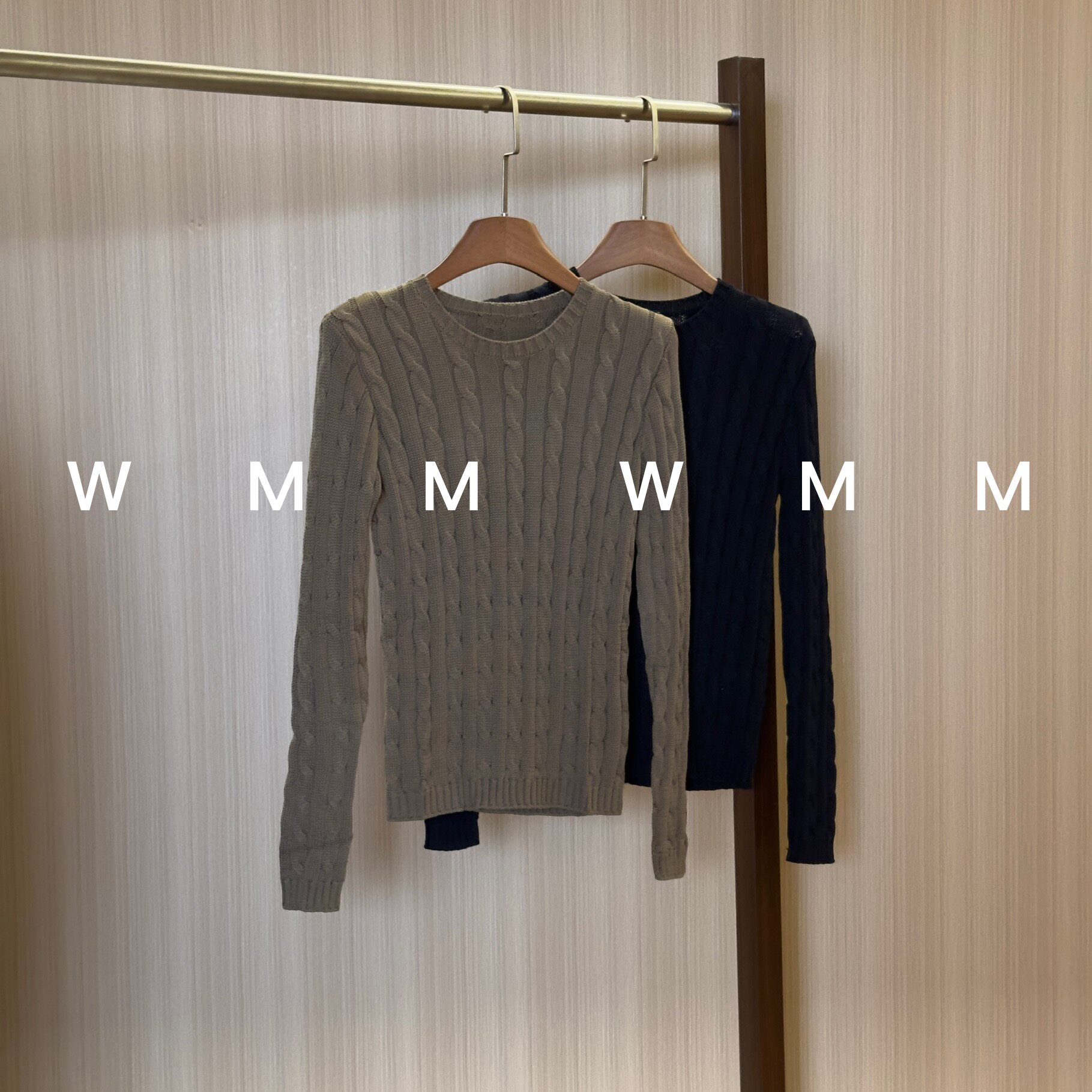 WMM圆领复古麻花毛针织衫女新款休闲百搭时尚舒适简约气质上衣