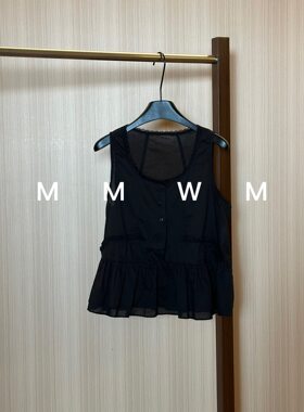 WMM法式荷叶边无袖背心女新款休闲百搭韩版时尚气质舒适显瘦上衣