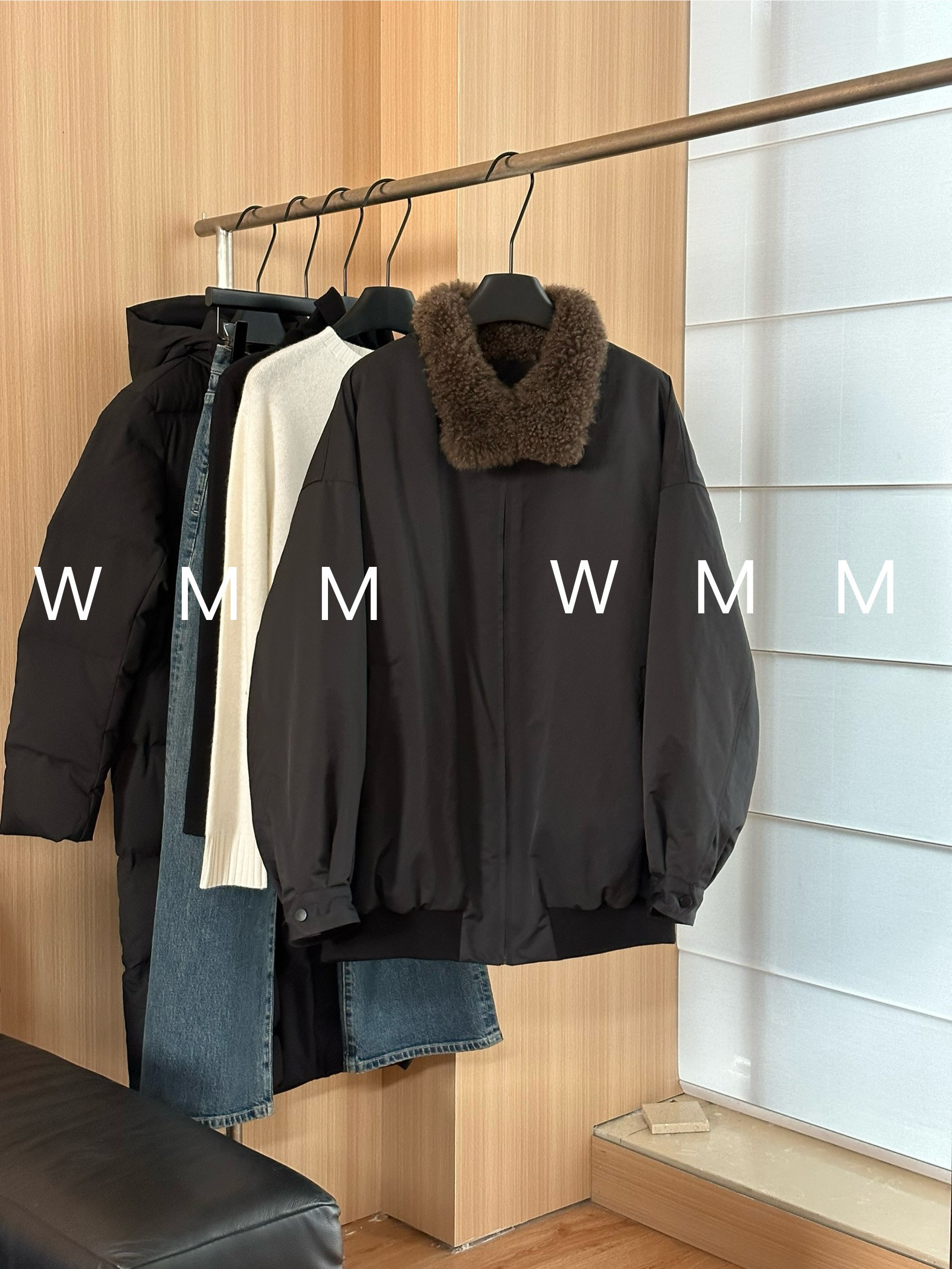 WMM进口三防连襟立领白鹅绒飞行员夹克羽绒服外套秋冬女时尚上衣