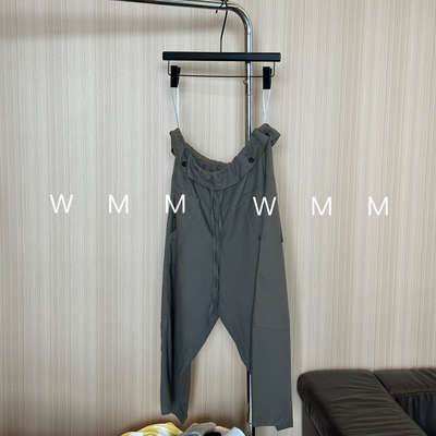 WMM折叠腰九分休闲裤花苞裤女夏季新款百搭时尚宽松纯色简约裤子