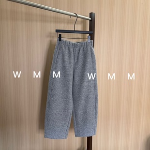 WMM高级灰加绒加厚绵九分气球弯刀女裤秋冬新款保暖显瘦休闲裤