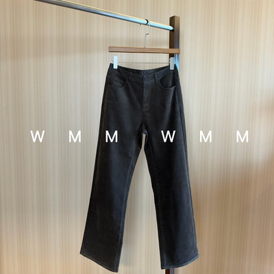 WMM灰咖色灯芯绒直筒裤女新款休闲百搭时尚舒适简约气质通勤裤子2