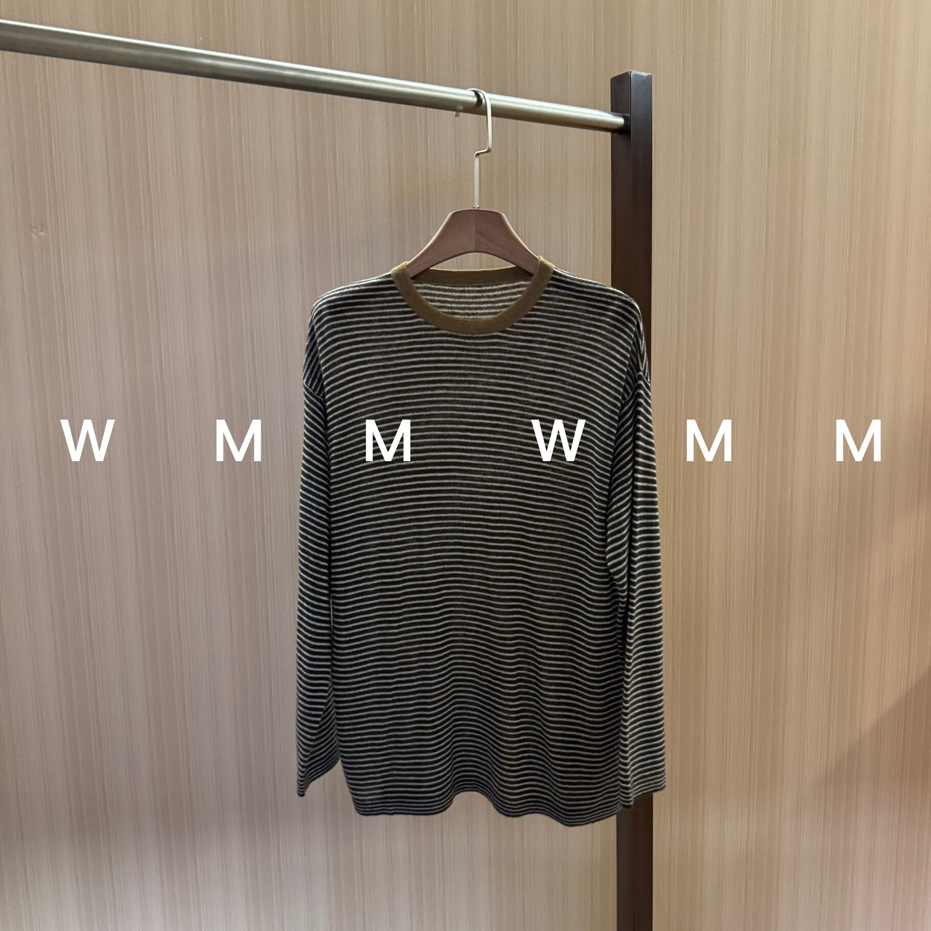 WMM撞色条纹圆领丝羊绒针织衫女新款休闲百搭时尚舒适简约上衣