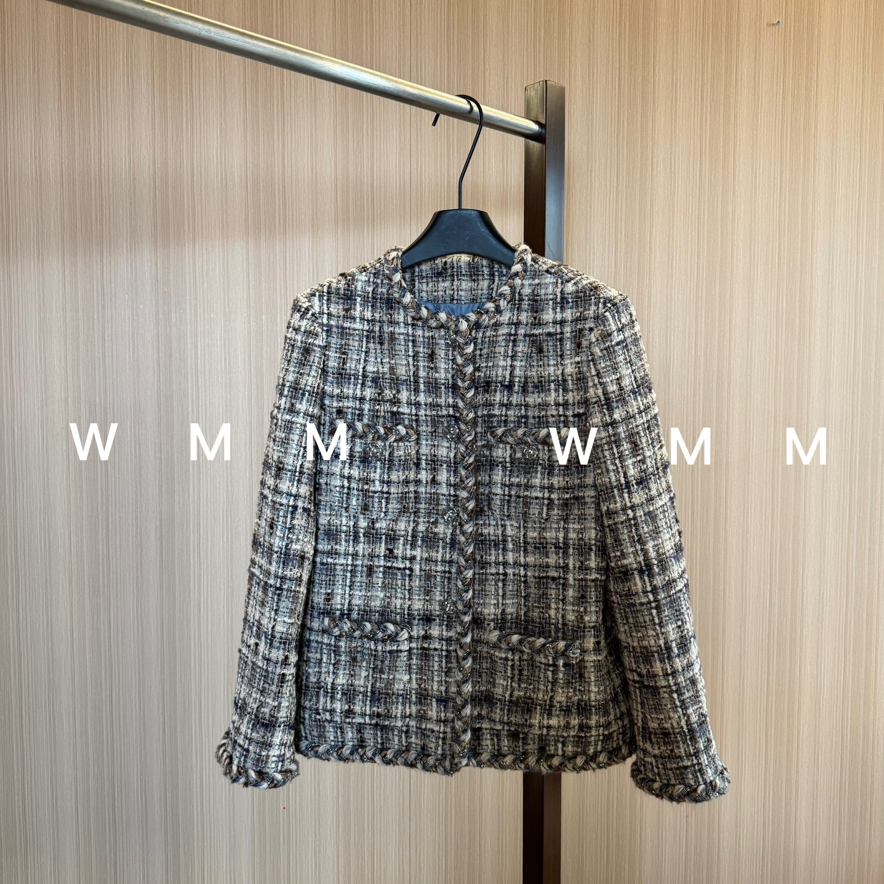 WMM小香风白蓝气质轻奢格纹羊毛95鹅绒圆领短外套女秋冬新款高级,女装/女士精品,毛呢外套,淘宝优惠券,粉丝福利购,淘宝优惠卷