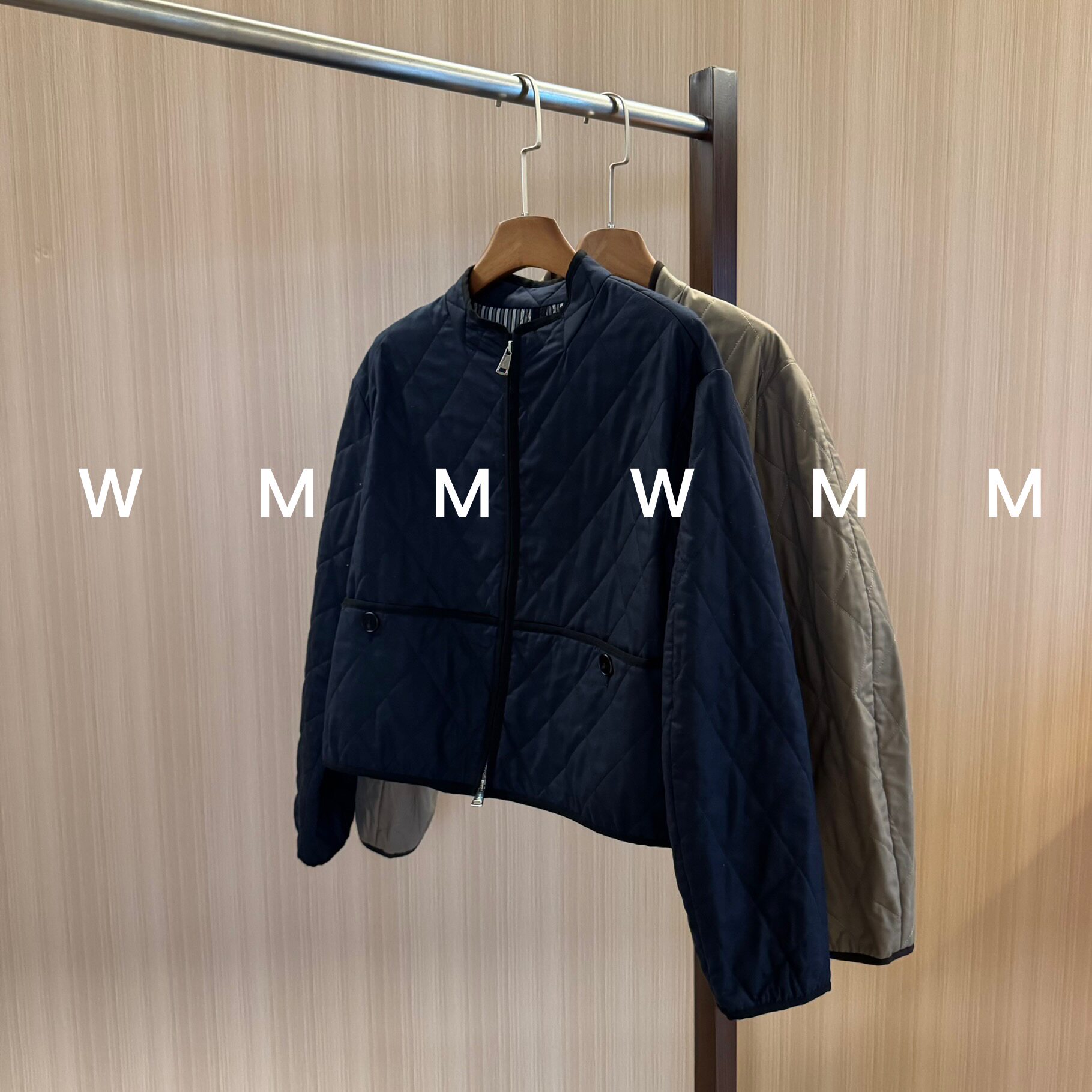 WMM菱格棉服外套女新款秋冬保暖立领休闲百搭时尚舒适简约韩