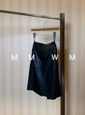 WMM黑色皮裙半身裙女新款休闲百搭时尚舒适简约韩版休闲气质优雅