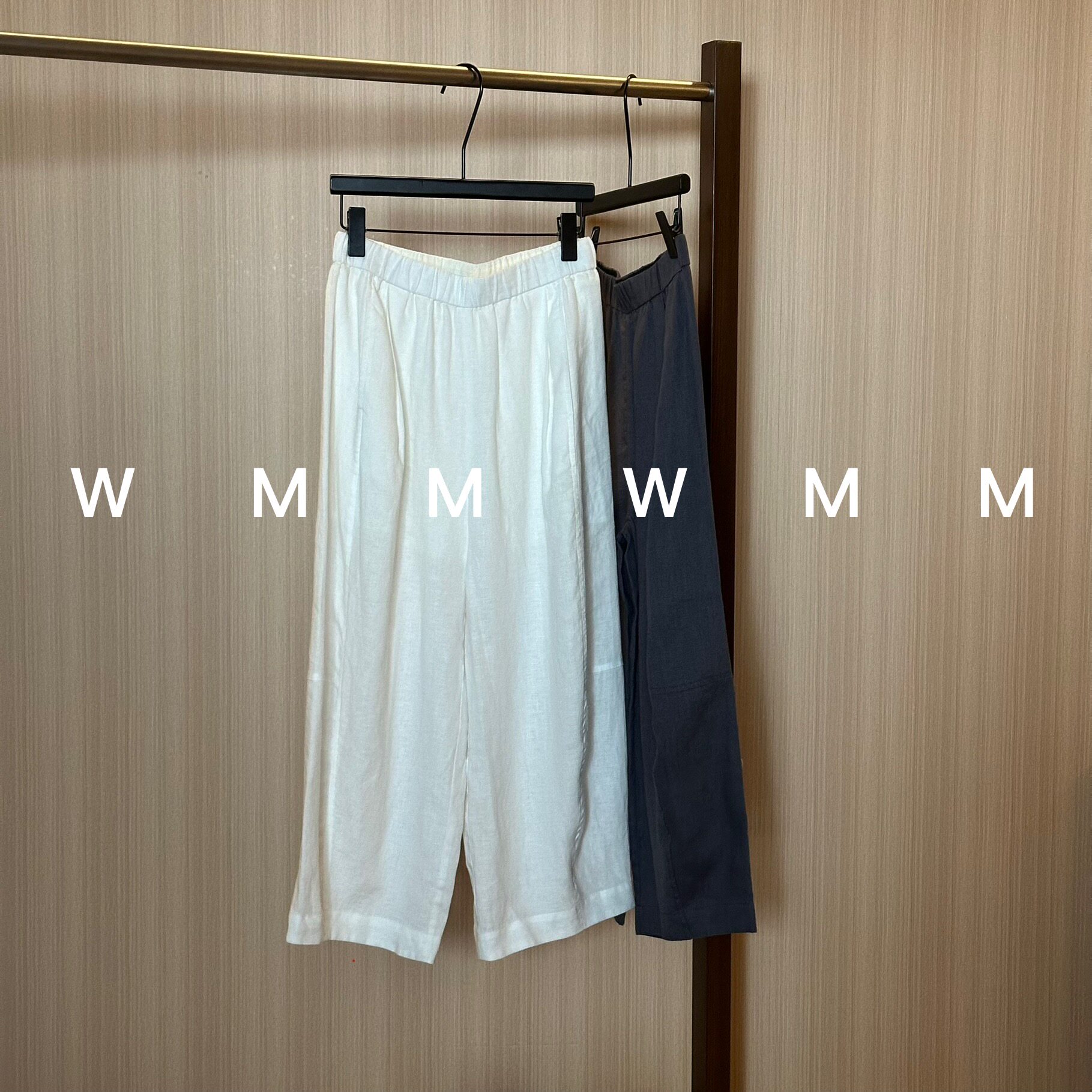 WMM白色亚麻八分阔腿裤女新款休闲百搭韩时尚气质舒适显瘦裤子