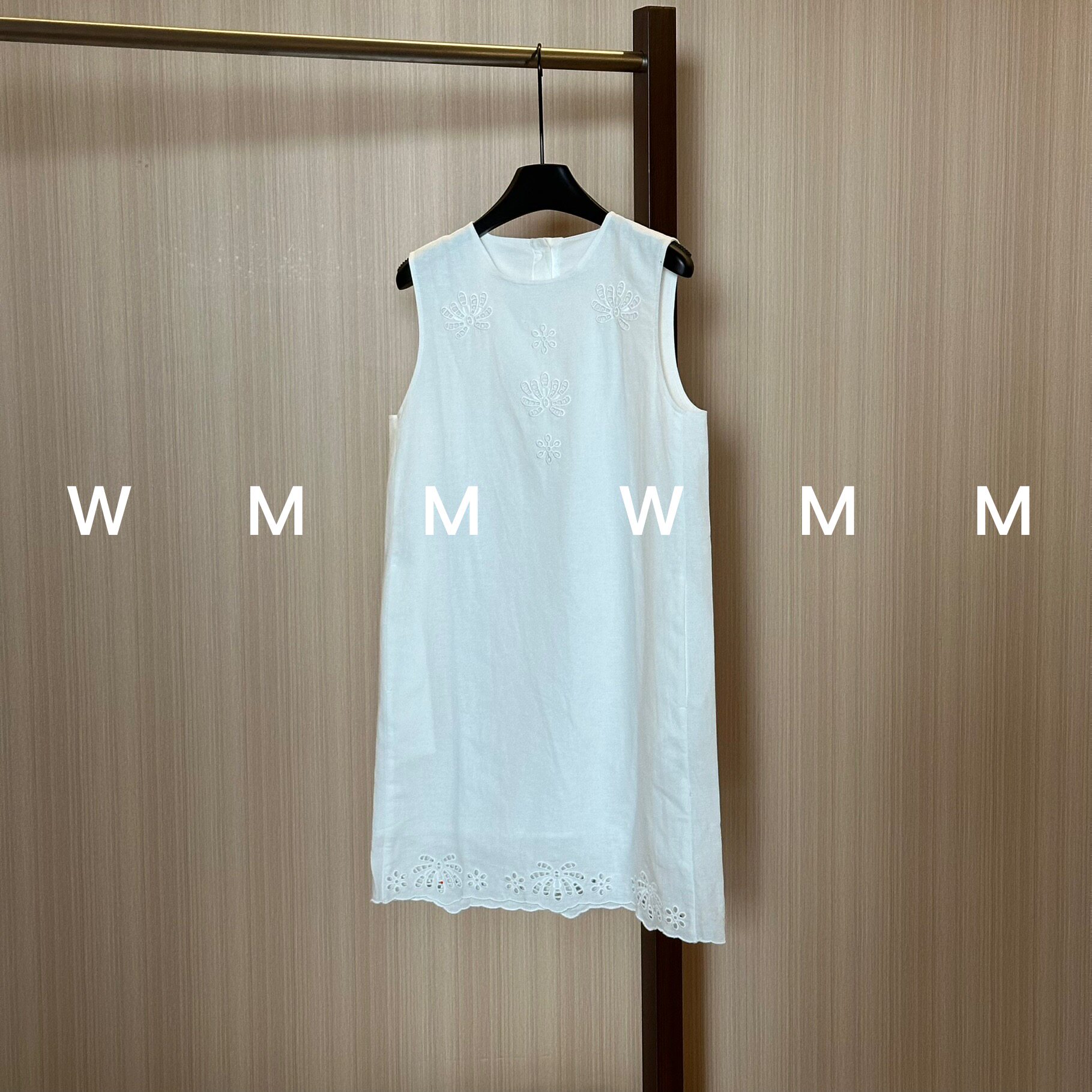WMM白色刺绣无袖连衣裙女新款休闲百搭韩版时尚气质舒适显瘦裙子