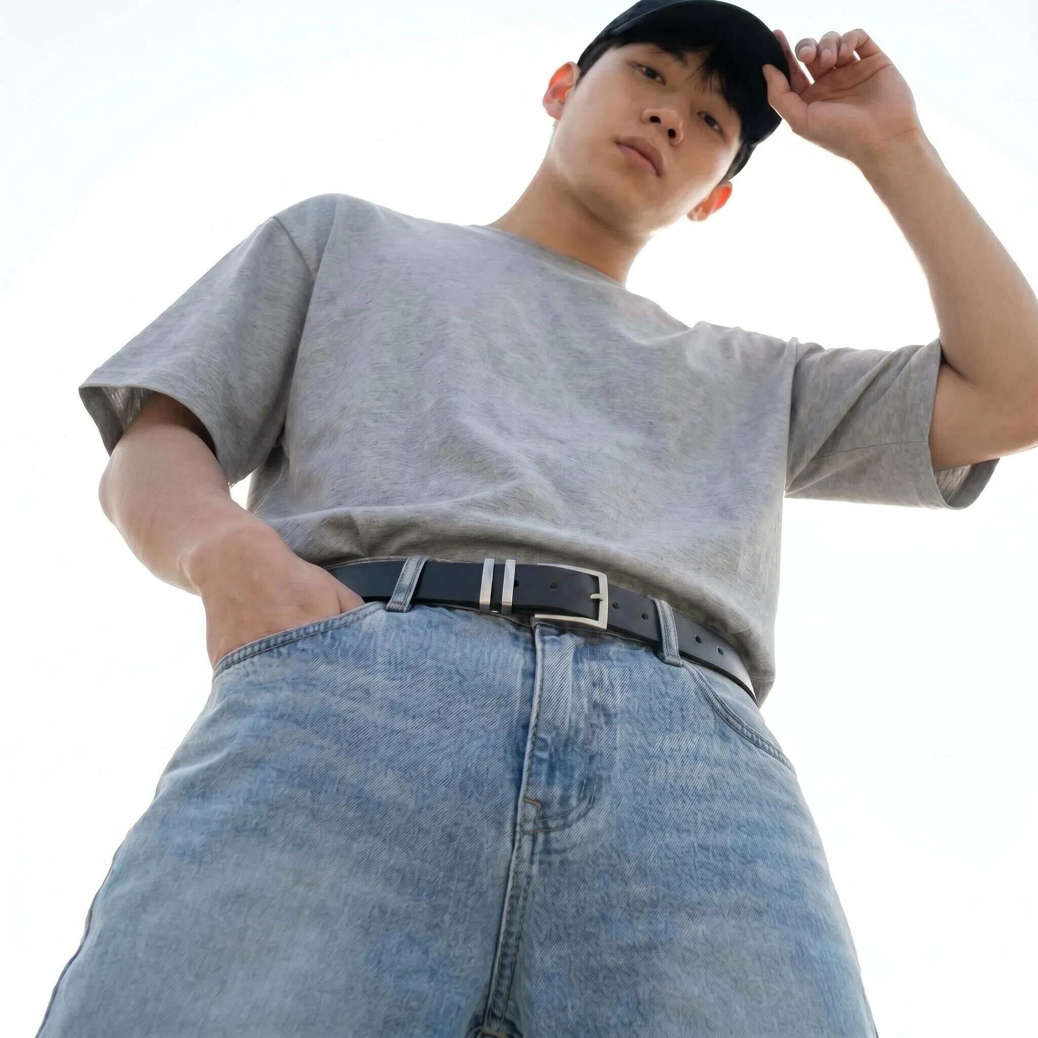 简约男士黑色皮带男青年休闲百搭牛仔裤腰带男女通用复古针扣裤带