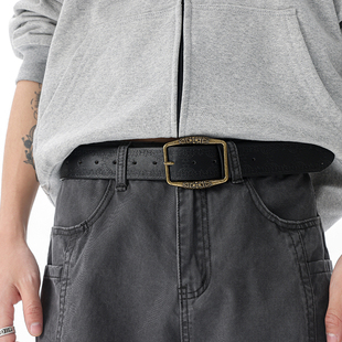 带高级感棕色 民族风皮带百搭配牛仔裤 美式 复古y2k腰带女2025新款